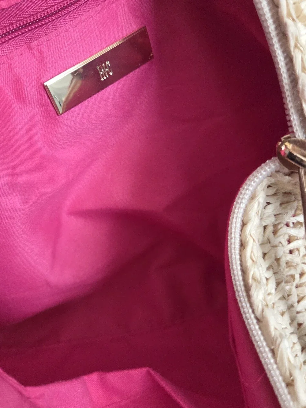 INC Vacay Woven Straw Crossbody Bag with Brown Strap